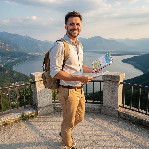 Uczestnicy wycieczki korzystający z offline'owych notatek dotyczących trasy.